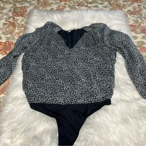 Abercrombie & fitch Floral Long Sleeve Bodysuit